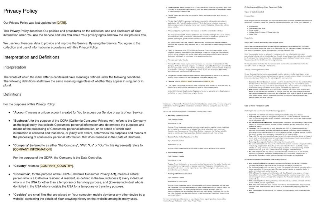 Free privacy policy generator free privacy policy