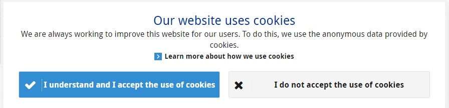 European Central Bank&#039;s cookie consent banner