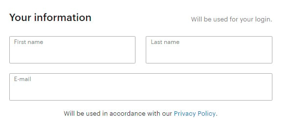 Screenshot of New Yorker magazine registration form showing Privacy Policy link