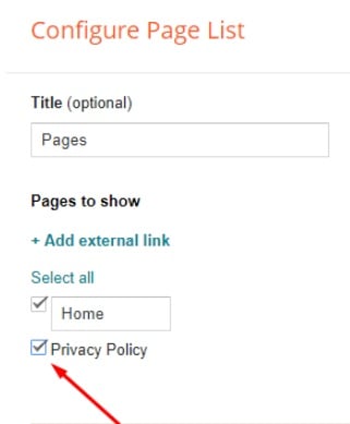 BlogSpot Dashboard: Configure Page List