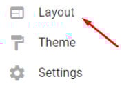 BlogSpot dashboard menu: Layout
