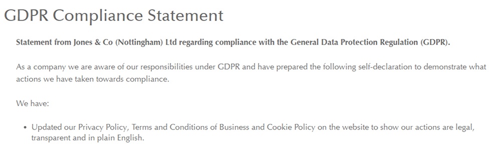 Gdpr Compliance Statement Free Privacy Policy