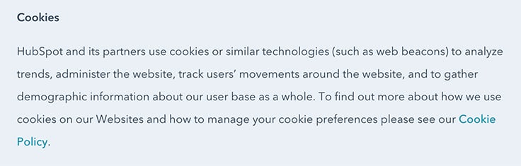 Hubspot-privacy-policy-cookies-clause