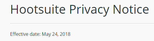 Hootsuite Privacy Notice: Effective date