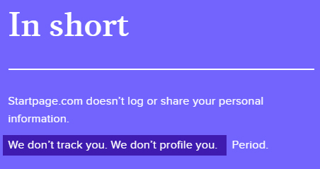 Startpage Privacy Policy intro section