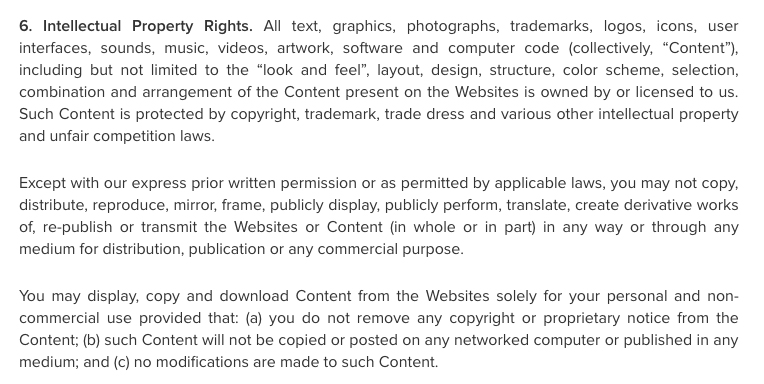 Zendesk Website Terms of Use: Intellectual Property Rights clause