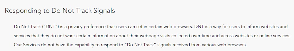 Calm Privacy Policy: DNT clause