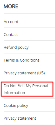 Really Simple Plugins footer with Do Not Sell My Personal Information link highlighted