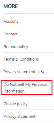 Really Simple Plugins footer with Do Not Sell My Personal Information link highlighted