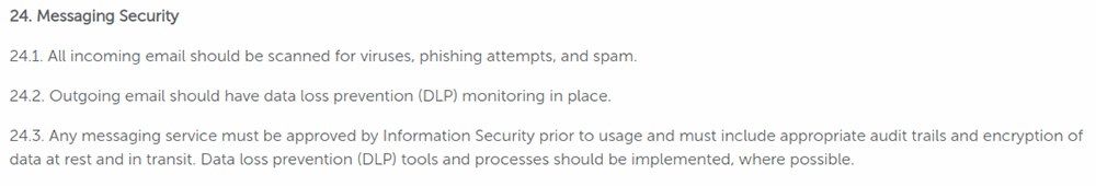 iCIMS: IT Security Policy - Messaging Security clause