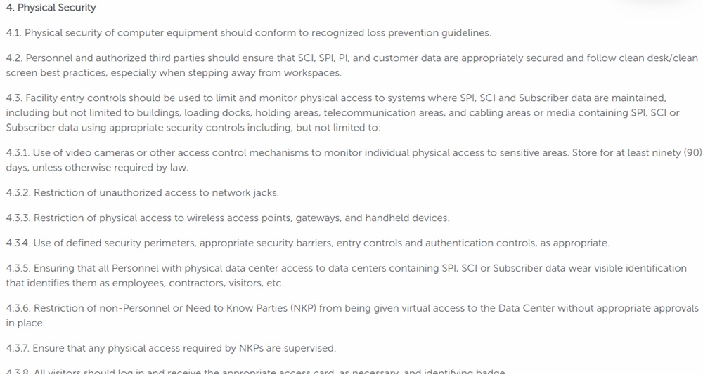 iCIMS: IT Security Policy - Physical Security clause