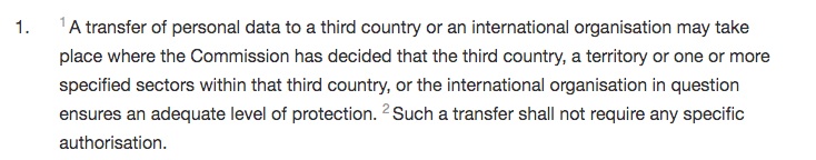 GDPR Info Article 45 Section 1: Transfers on the Basis of an Adequacy Decision