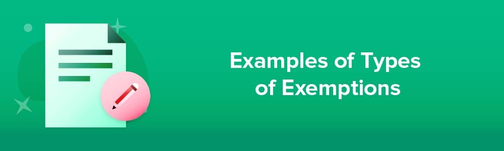 Examples of Types of Exemptions