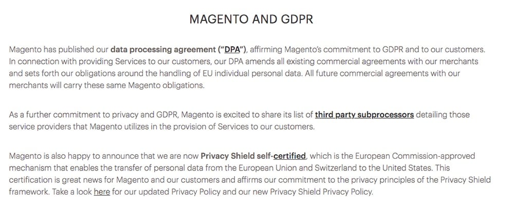 Magento and GDPR: Compliance summary