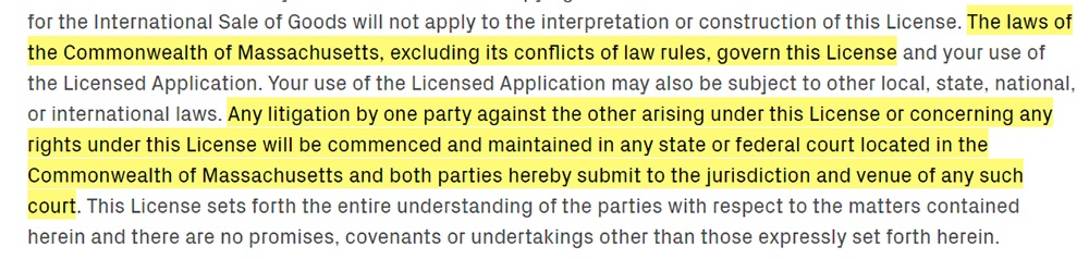 The Learning Corp EULA: Miscellaneous clause - Governing law and jurisdiction excerpt