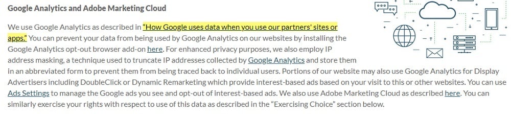 LogMeIn Privacy Policy: Google Analytics and Adobe Marketing Cloud clause