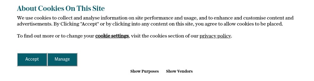 The Telegraph Cookies Consent Notice