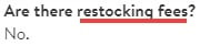 Nordstrom Returns and Exchanges Policy: Restocking fees clause