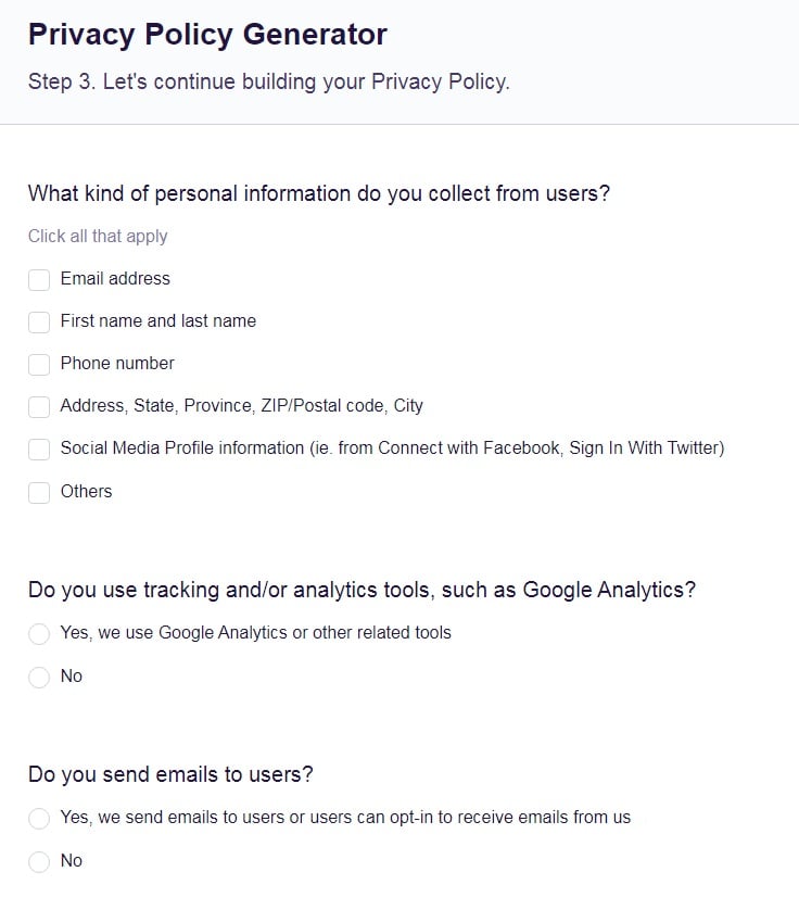 Sample Privacy Policy - Free Privacy