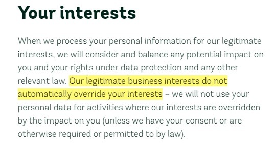 Woodland Trust Legitimate Interests Policy: Your Interests section