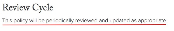 Georgetown University Computer Systems Acceptable Use Policy: Review Cycle clause