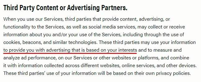 Gear Junkie Privacy Policy: Third Party Content or Advertising Partners