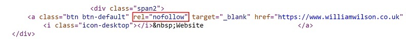 Daily Echo page source code with nofollow on William Wilson Bathroom Showroom website link