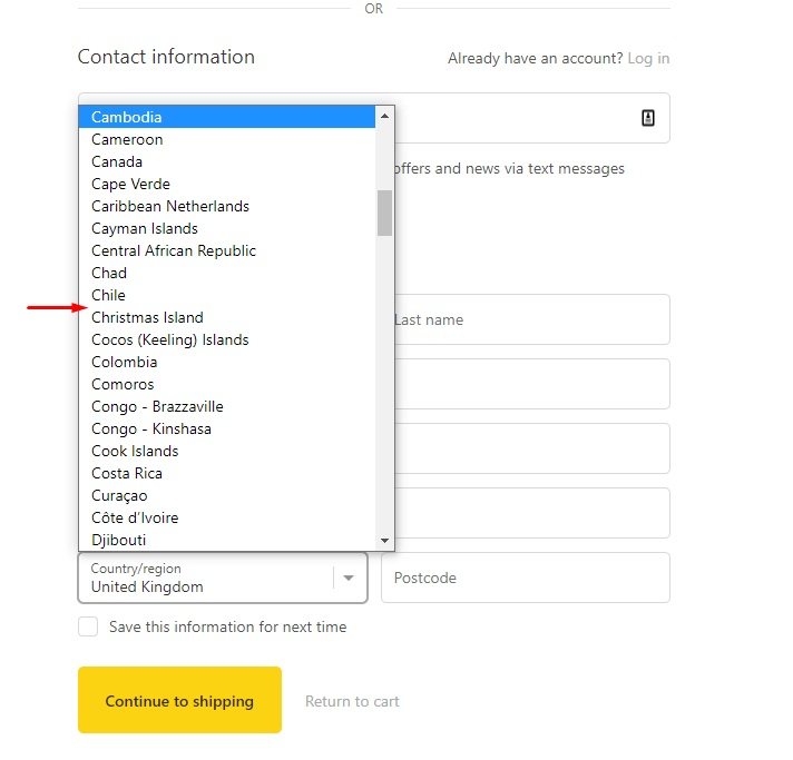 Highborn London contact information country list highlighted