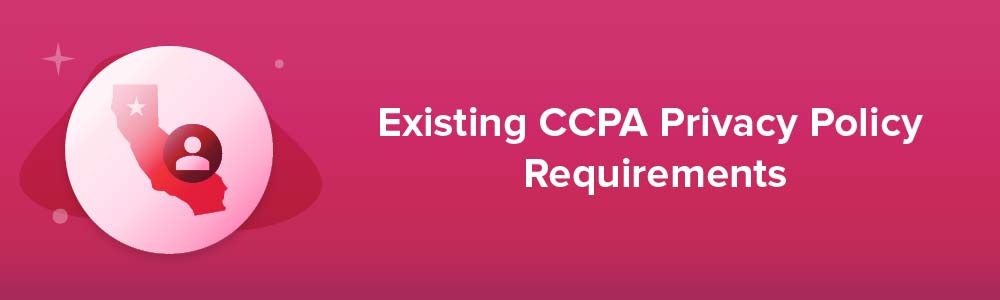 Existing CCPA Privacy Policy Requirements