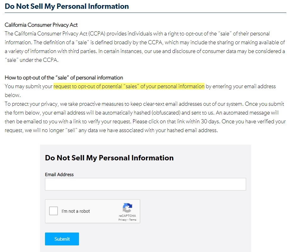 Conversant Media Opt-Out - Do Not Sell My Personal Information page