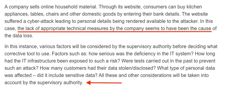 EU Commission: What if my company or organization fails to comply with data protection rules - Question and answer screenshot