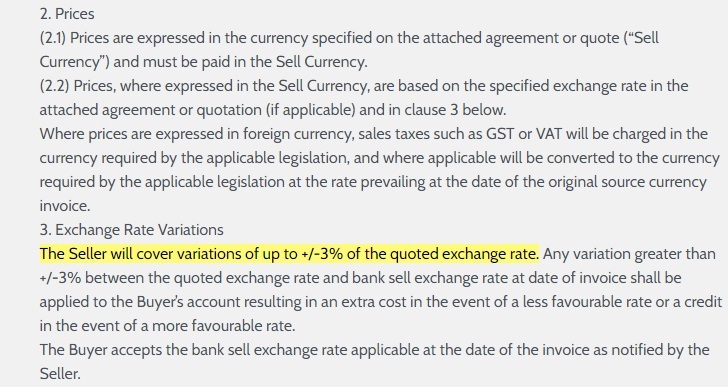 Gencom Technology Terms and Conditions: Prices clause