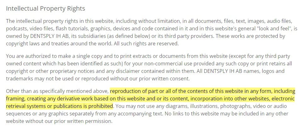 Wellspect Intellectual Property Rights page: Intro section