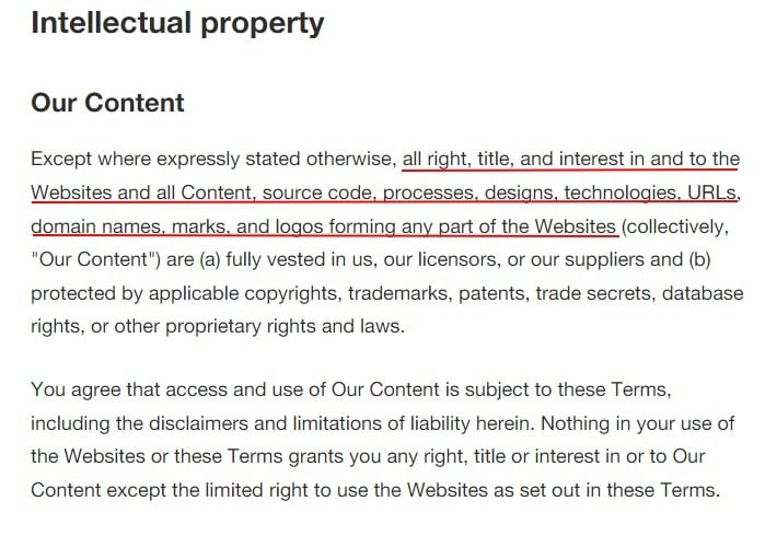 PwC Terms and Conditions: Intellectual Property clause - Our Content section