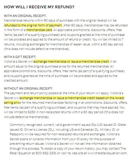 Conditions of Return/Customer Requirements Clauses - TermsFeed