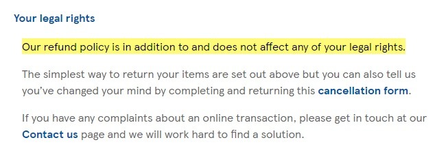Tesco Returns and Refunds Policy: Your Legal Rights clause