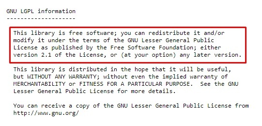 7 Zip License: LGPL information section