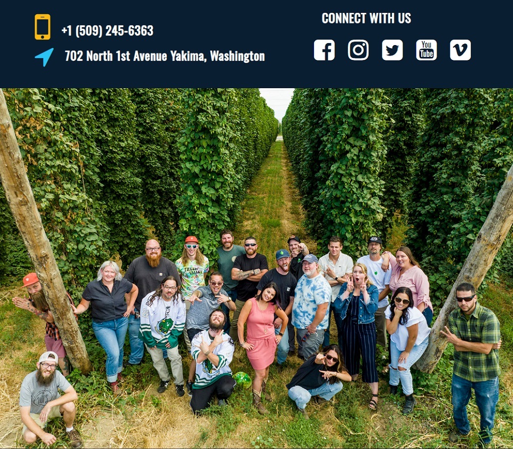 Yakima Valley Hops About Us page - Employee photo excerpt