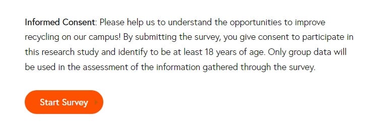 BGSU Informed Consent survey disclaimer