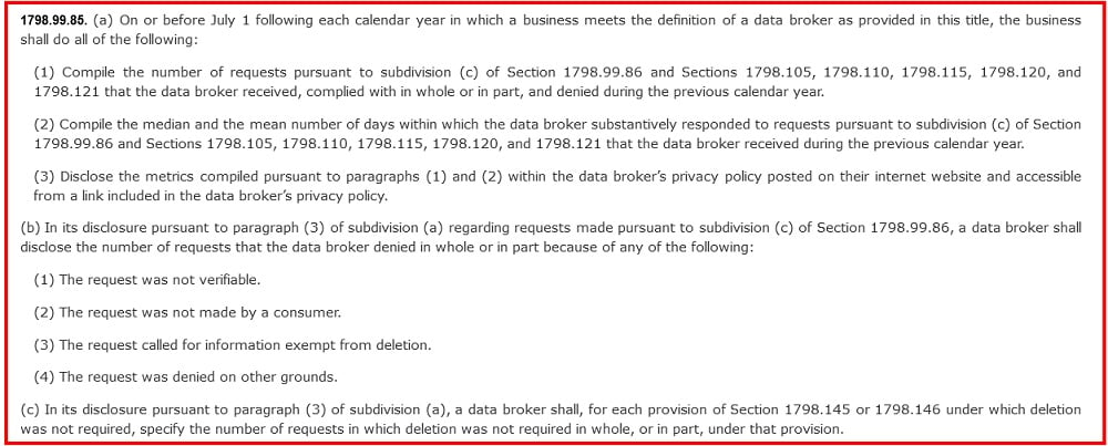 California Delete Act: Section 1798 99 85