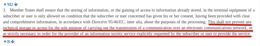 ePrivacy Directive Article 5 3