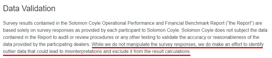 Solomon Coyle survey disclaimer