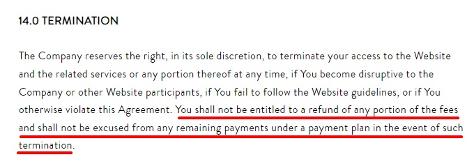 Generic Termination clause