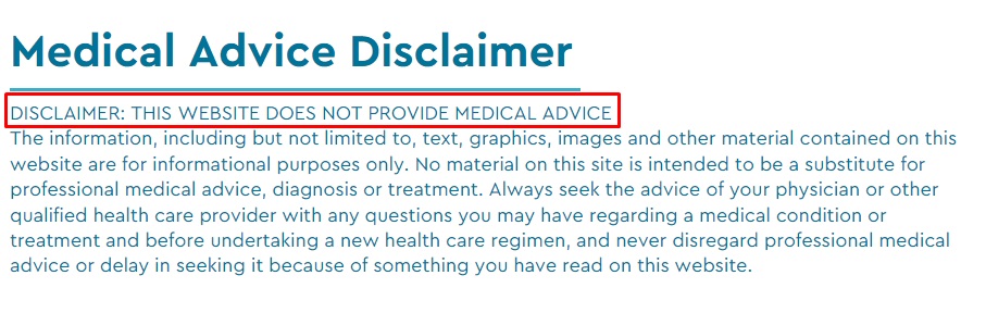 Axia Womens Health: Medical Advice Disclaimer