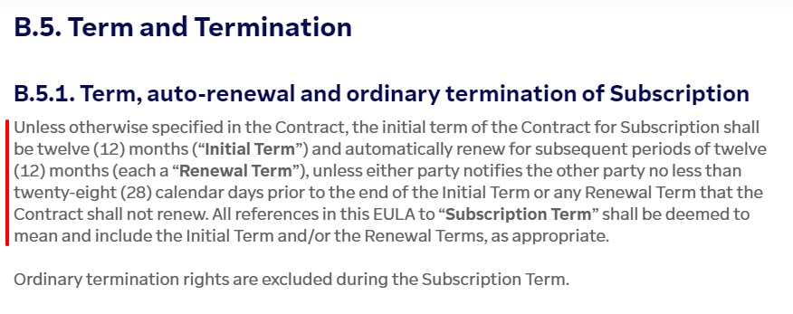 TeamViewer EULA: Termination clause