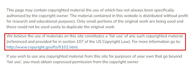 WSIPC Fair Use disclaimer