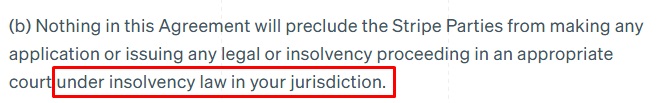 Stripe Services Agreement: Arbitration clause