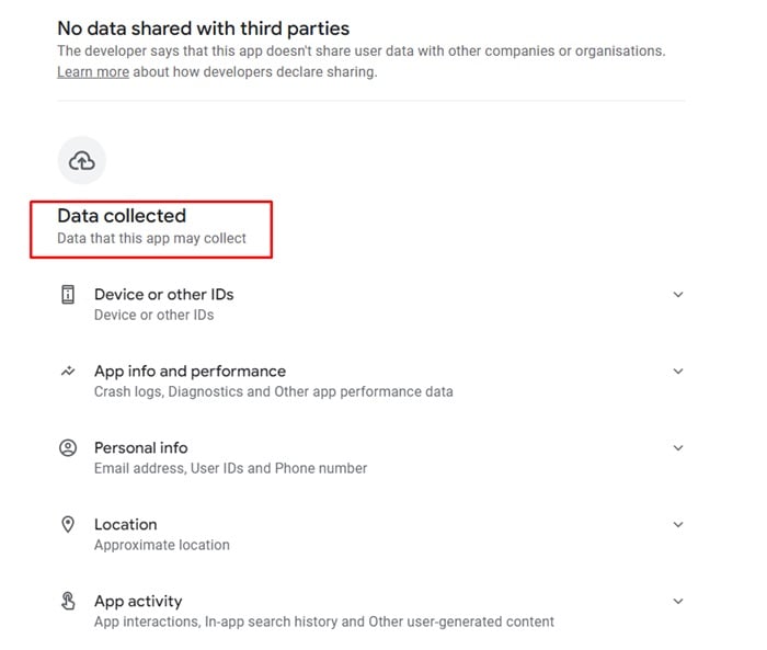 WhatsApp Android App Store listing: Details page