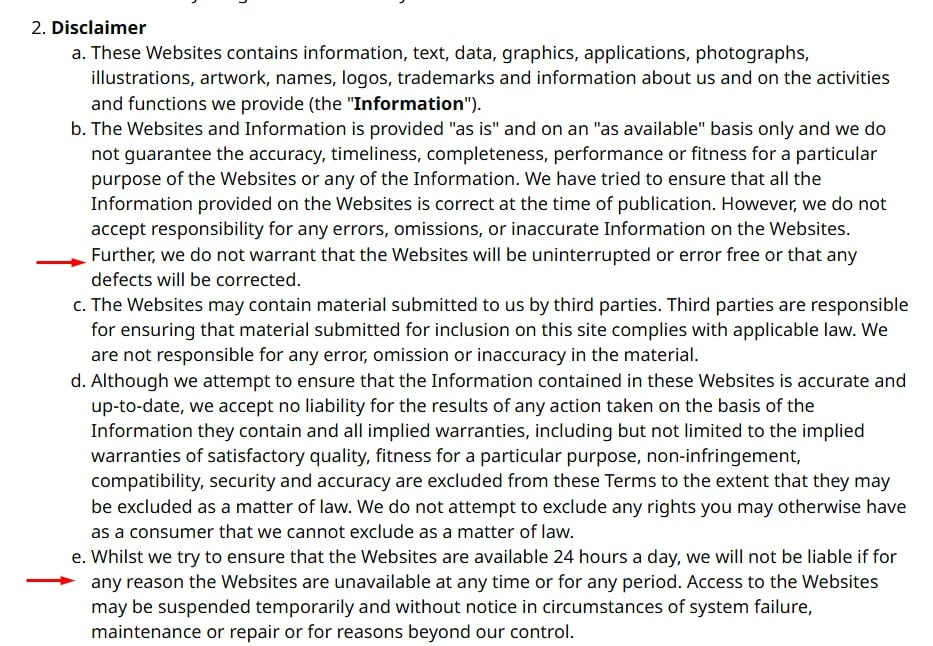 Financial Reporting Council disclaimer