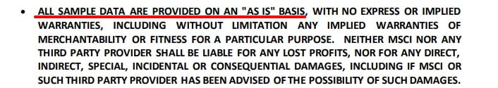 MCSI As Is clause